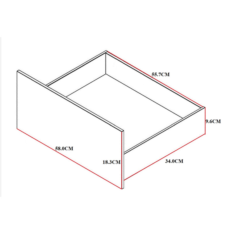 Συρταριέρα Kuanger pakoworld σε λευκή-φυσική απόχρωση 120x40x70εκ