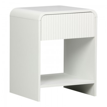 Κομοδίνο Lemperto pakoworld MDF σε λευκή απόχρωση 40x40x53εκ