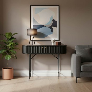 Κονσόλα Zakro pakoworld MDF-μέταλλο σε μαύρη απόχρωση 100x35x75εκ