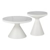 Βοηθητικά τραπέζια Coozlin Inart sintered stone σε απόχρωση λευκό μαρμάρου με λευκό μέταλλο