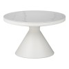 Βοηθητικά τραπέζια Coozlin Inart sintered stone σε απόχρωση λευκό μαρμάρου με λευκό μέταλλο