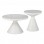 Βοηθητικά τραπέζια Coozlin Inart sintered stone σε απόχρωση λευκό μαρμάρου με λευκό μέταλλο