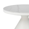Βοηθητικά τραπέζια Coozlin Inart sintered stone σε απόχρωση λευκό μαρμάρου με λευκό μέταλλο