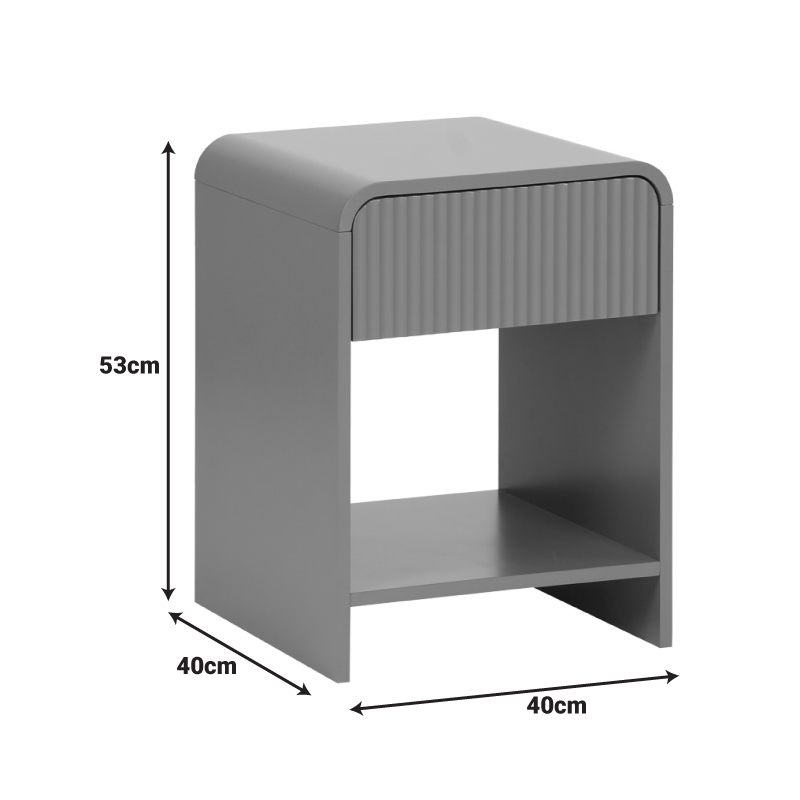 Κομοδίνο Lemperto pakoworld MDF σε γκρι απόχρωση 40x40x53εκ