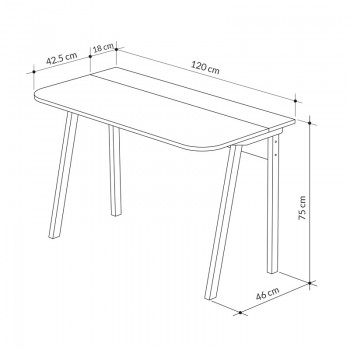 Γραφείο Malia pakoworld σε λευκή-φυσική απόχρωση 120x60.5x75εκ