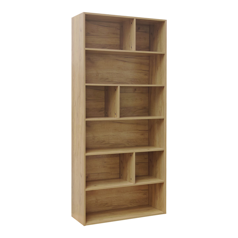 Βιβλιοθήκη Evergin pakoworld mdf σε oak απόχρωση 80x30x180εκ