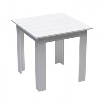 Τραπεζαρία Manka-Ezra pakoworld σετ 3τεμ σε λευκή απόχρωση 80x80x77εκ