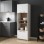 Ντουλάπα κουζίνας Rowan pakoworld σε λευκή-sonoma απόχρωση 60x42x182εκ