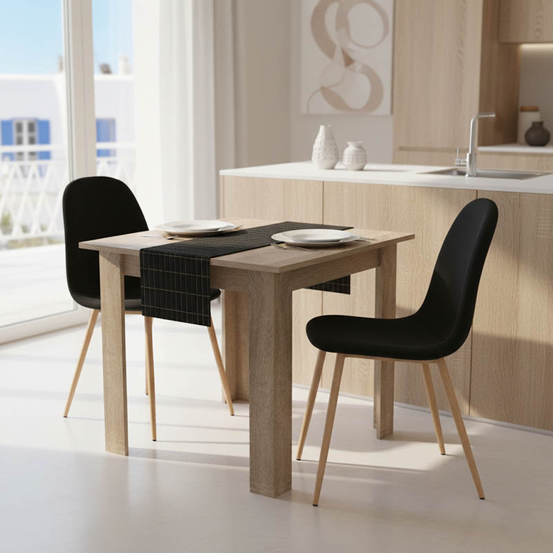 Τραπεζαρία Manka I-Bella pakoworld σετ 3τεμ σε sonoma απόχρωση 80x80x77εκ