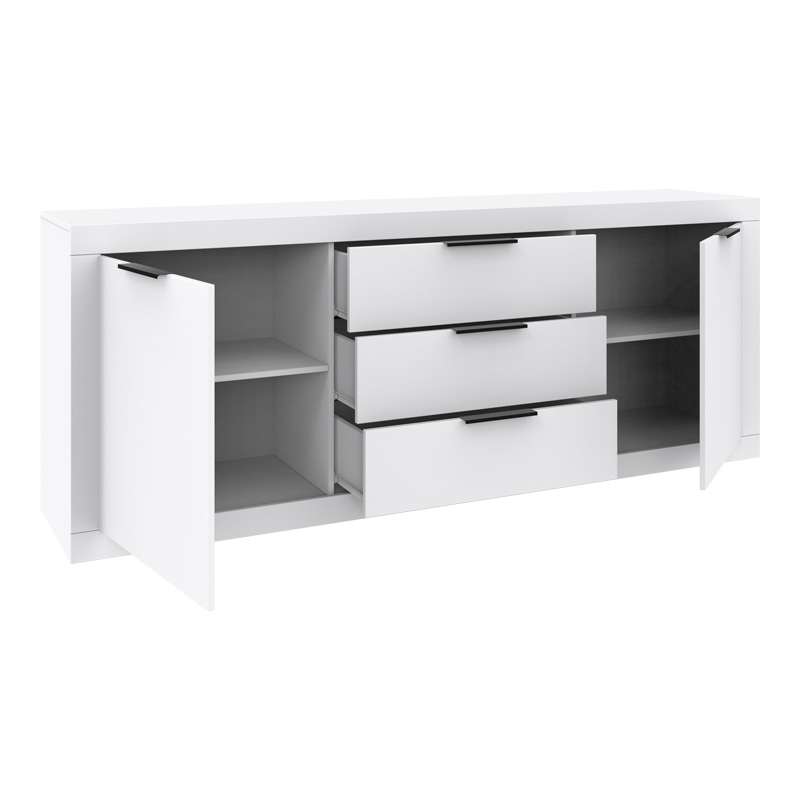 Μπουφές Doha pakoworld σε λευκή απόχρωση 210x45x80.5εκ