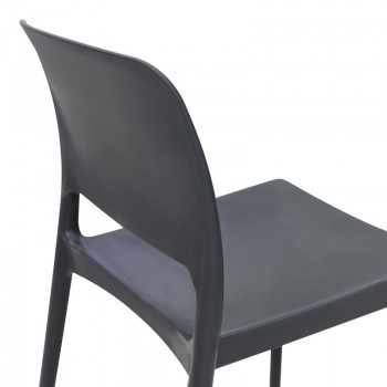 Καρέκλα Fenxy pakoworld pp σε μαύρη απόχρωση 38x42x77εκ