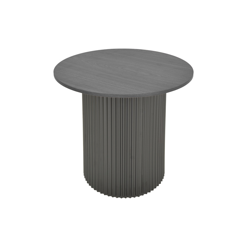 Βοηθητικό τραπέζι Dovel pakoworld mdf-μέταλλο σε μαύρη απόχρωση Φ50x50εκ