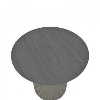 Βοηθητικό τραπέζι Dovel pakoworld mdf-μέταλλο σε μαύρη απόχρωση Φ50x50εκ