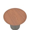 Βοηθητικό τραπέζι Dovel pakoworld mdf σε καρυδί-μαύρο μέταλλο Φ50x50εκ
