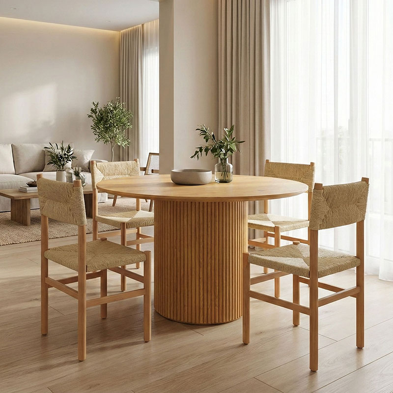 Τραπέζι Karulo pakoworld mdf σε sonoma απόχρωση Φ120x76εκ