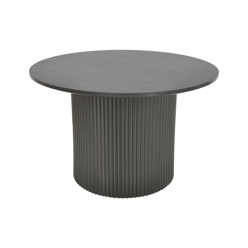 Τραπέζι σαλονιού Dovel pakoworld mdf-μεταλλο σε μαύρη απόχρωση Φ70x45εκ