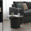 Τραπέζι σαλονιού Dovel pakoworld mdf-μεταλλο σε μαύρη απόχρωση Φ70x45εκ