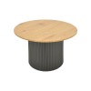 Τραπέζι σαλονιού Dovel pakoworld mdf σε sonoma-μαύρο μέταλλο Φ70x45εκ