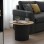 Τραπέζι σαλονιού Dovel pakoworld mdf σε sonoma-μαύρο μέταλλο Φ70x45εκ