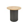 Βοηθητικό τραπέζι Dovel pakoworld mdf σε sonoma -μαύρο μέταλλο Φ50x50εκ