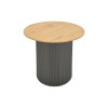 Βοηθητικό τραπέζι Dovel pakoworld mdf σε sonoma -μαύρο μέταλλο Φ50x50εκ
