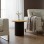 Βοηθητικό τραπέζι Dovel pakoworld mdf σε sonoma -μαύρο μέταλλο Φ50x50εκ