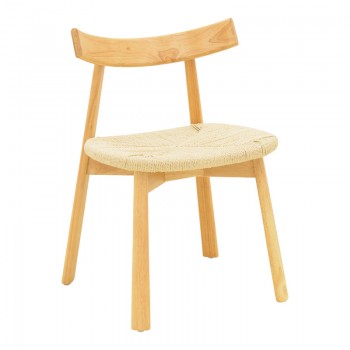 Καρέκλα Clareta pakoworld rubberwood-σχοινί σε φυσική απόχρωση 53x55x79εκ