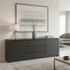 Μπουφές Kalya pakoworld σε ανθρακί απόχρωση 220x49x89.5εκ