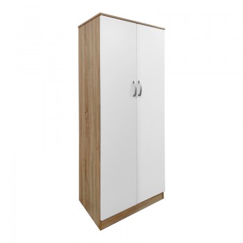 Ντουλάπα εξάφυλλη Athos ΙΙ pakoworld sonoma-λευκή 240x42x180εκ
