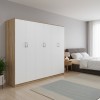 Ντουλάπα εξάφυλλη Athos ΙΙ pakoworld sonoma-λευκή 240x42x180εκ