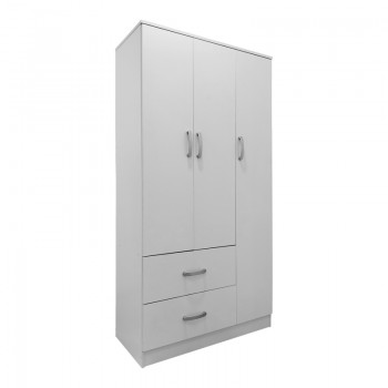 Ντουλάπα εξάφυλλη με πατάρι Athos pakoworld λευκή 180x42x240εκ