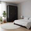 Ντουλάπα τετράφυλλη με πατάρι Athos pakoworld wenge 160x42x240εκ