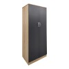 Ντουλάπα εξάφυλλη Athos I pakoworld sonoma-ανθρακί 240x42x180εκ