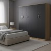 Ντουλάπα πεντάφυλλη Athos I pakoworld sonoma-ανθρακί 170x42x180εκ