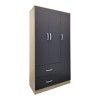 Ντουλάπα εξάφυλλη Athos pakoworld sonoma-ανθρακί 180x42x180εκ