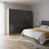 Ντουλάπα εξάφυλλη Athos ΙΙ pakoworld sonoma-ανθρακί 240x42x180εκ