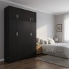 Ντουλάπα τετράφυλλη με πατάρι Athos Ι pakoworld wenge 160x42x240εκ