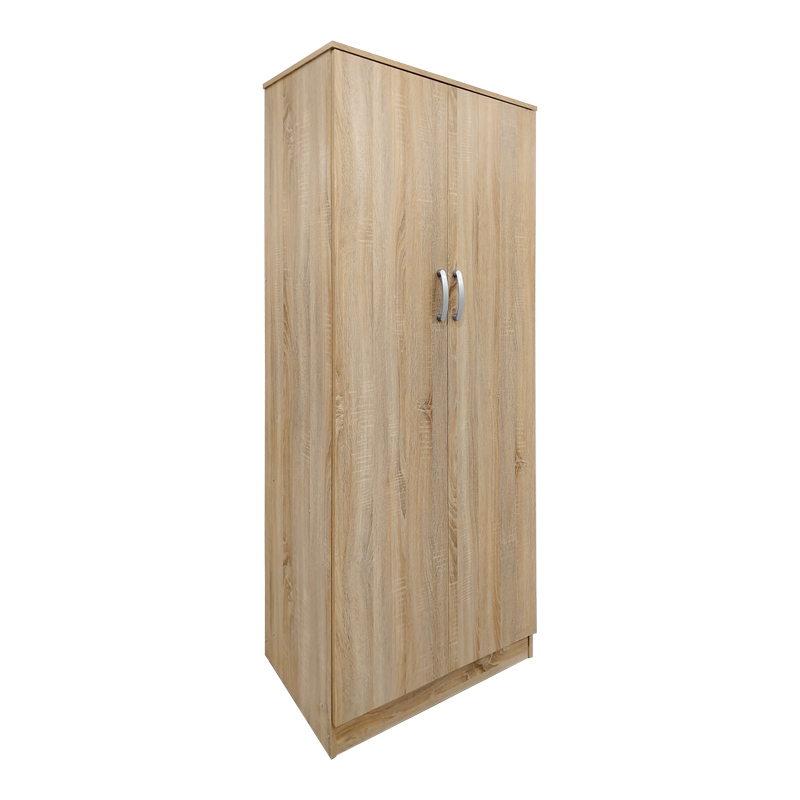 Ντουλάπα εξάφυλλη με πατάρι Athos pakoworld sonoma 240x42x240εκ