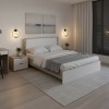 Κρεβάτι Athos pakoworld σε sonoma-λευκό απόχρωση 160x200εκ