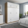 Ντουλάπα τετράφυλλη με πατάρι Athos pakoworld sonoma-λευκή 160x42x240εκ