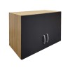 Ντουλάπα εξάφυλλη με πατάρι Athos pakoworld sonoma-ανθρακί 240x42x240εκ