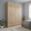 Ντουλάπα πεντάφυλλη με πατάρι Athos I pakoworld sonoma 170x42x240εκ