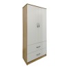 Ντουλάπα εξάφυλλη με πατάρι Athos I pakoworld sonoma-λευκή 240x42x240εκ