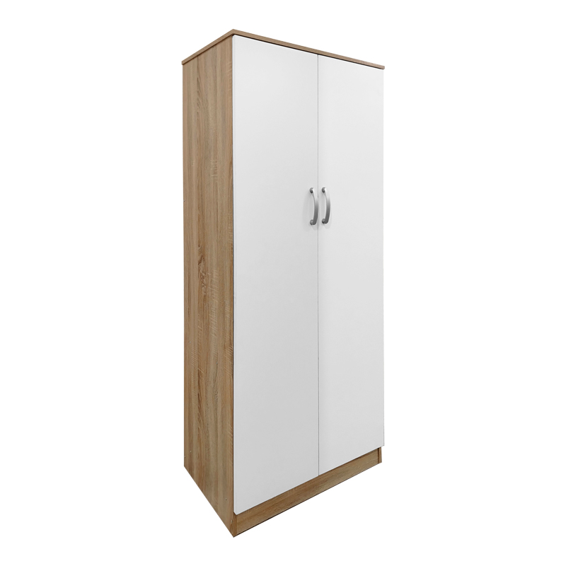 Ντουλάπα εξάφυλλη με πατάρι Athos I pakoworld sonoma-λευκή 240x42x240εκ