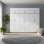 Ντουλάπα εξάφυλλη με πατάρι Athos I pakoworld sonoma-λευκή 240x42x240εκ