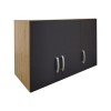 Ντουλάπα εξάφυλλη με πατάρι Athos pakoworld sonoma-ανθρακί 180x42x240εκ