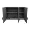 Ντουλάπα εξάφυλλη με πατάρι Athos pakoworld sonoma-λευκή 180x42x240εκ