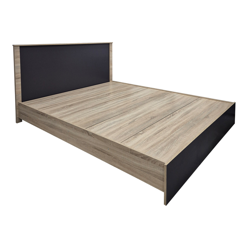 Κρεβάτι Athos pakoworld σε sonoma-ανθρακί απόχρωση 160x200εκ