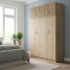 Ντουλάπα τετράφυλλη με πατάρι Athos Ι pakoworld sonoma 160x42x240εκ
