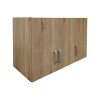 Ντουλάπα εξάφυλλη με πατάρι Athos pakoworld sonoma 180x42x240εκ